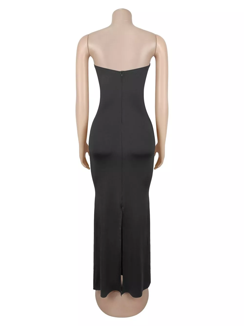 Rhinestone Slit Back Tube Maxi Dress, image 9