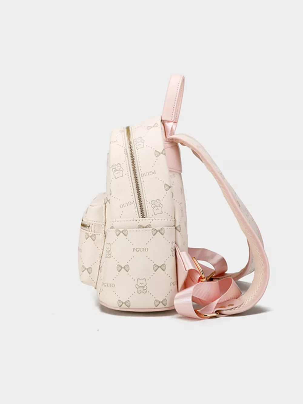 Bear Print PU Leather Backpack Bag, image 7