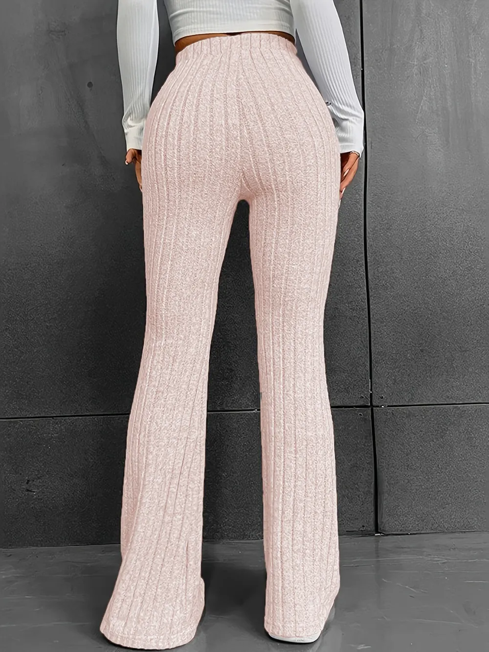 Ribbed High Waist Bootcut Pants, image 18