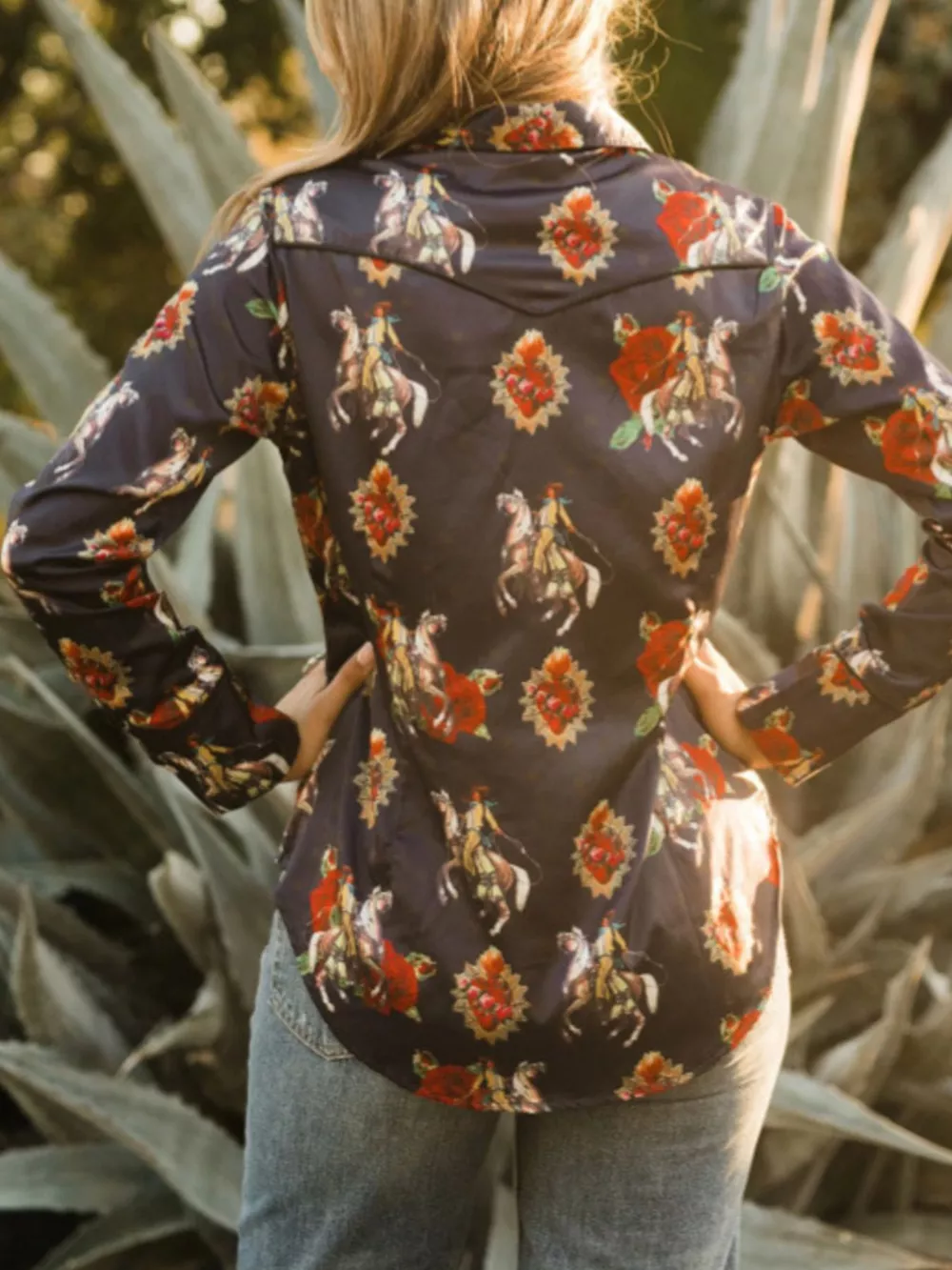 Printed Button Up Long Sleeve Shirt, image 8