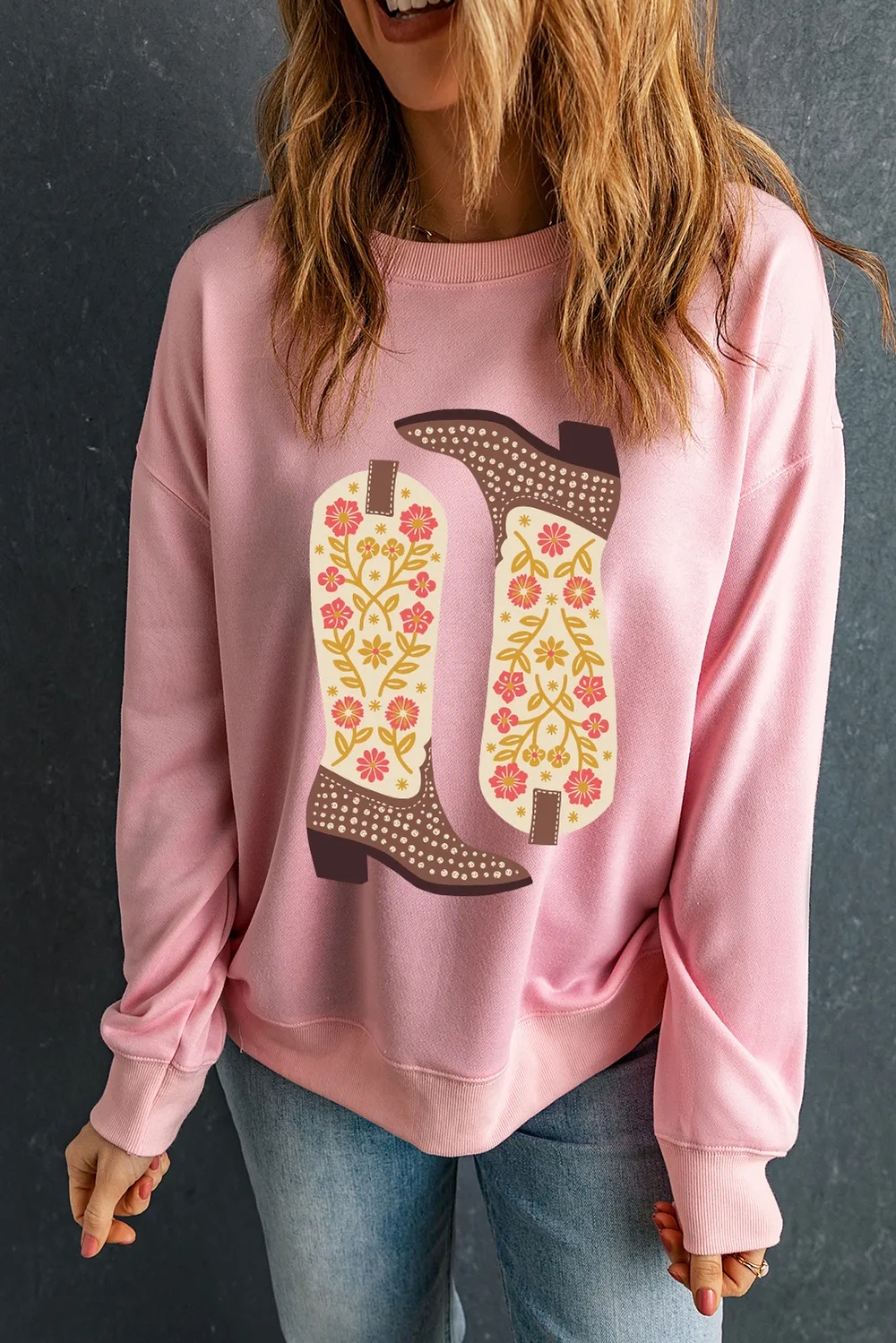 Boot Graphic Long Sleeve Sweatshirt, image 3