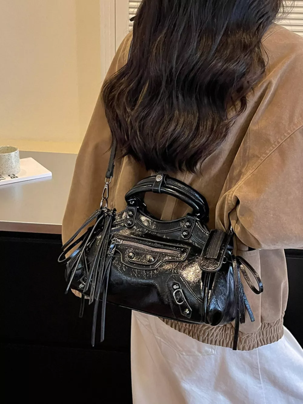 Tassel Leather Handbag, image 2