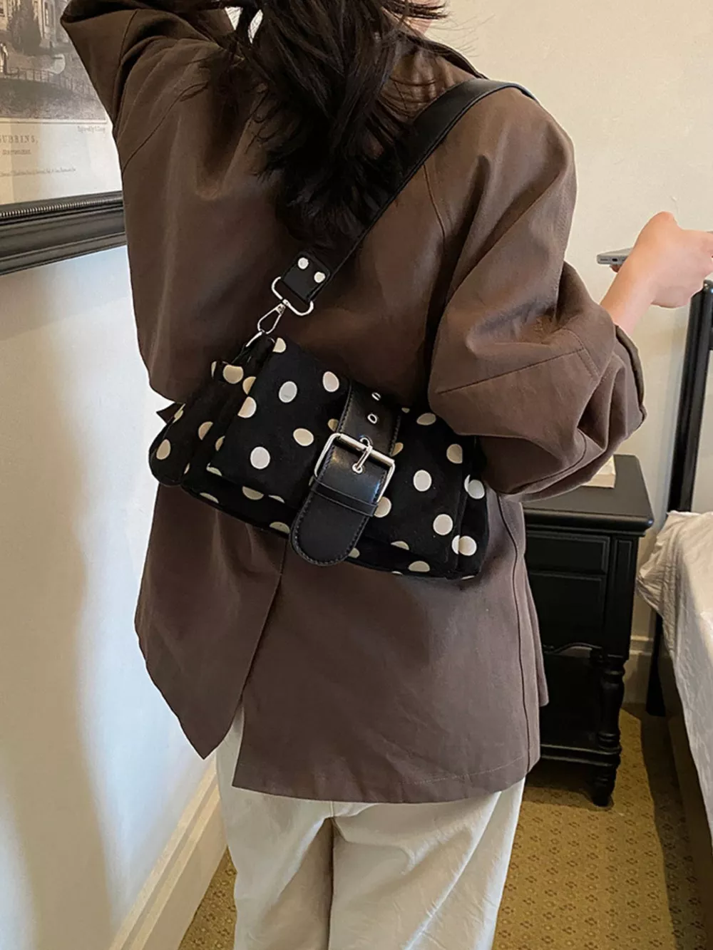 Vintage Polka Dot Shoulder Bag, image 8