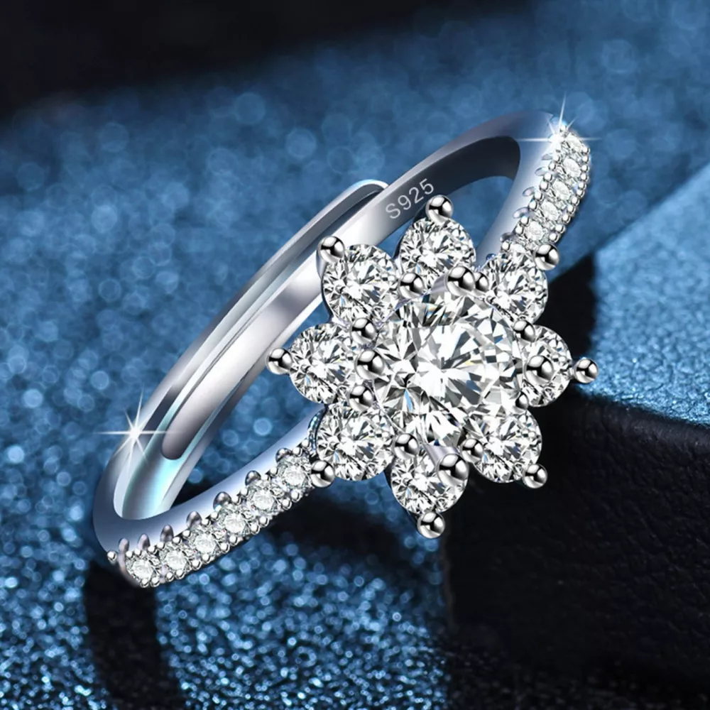1 Carat Moissanite 925 Sterling Silver Ring, image 3