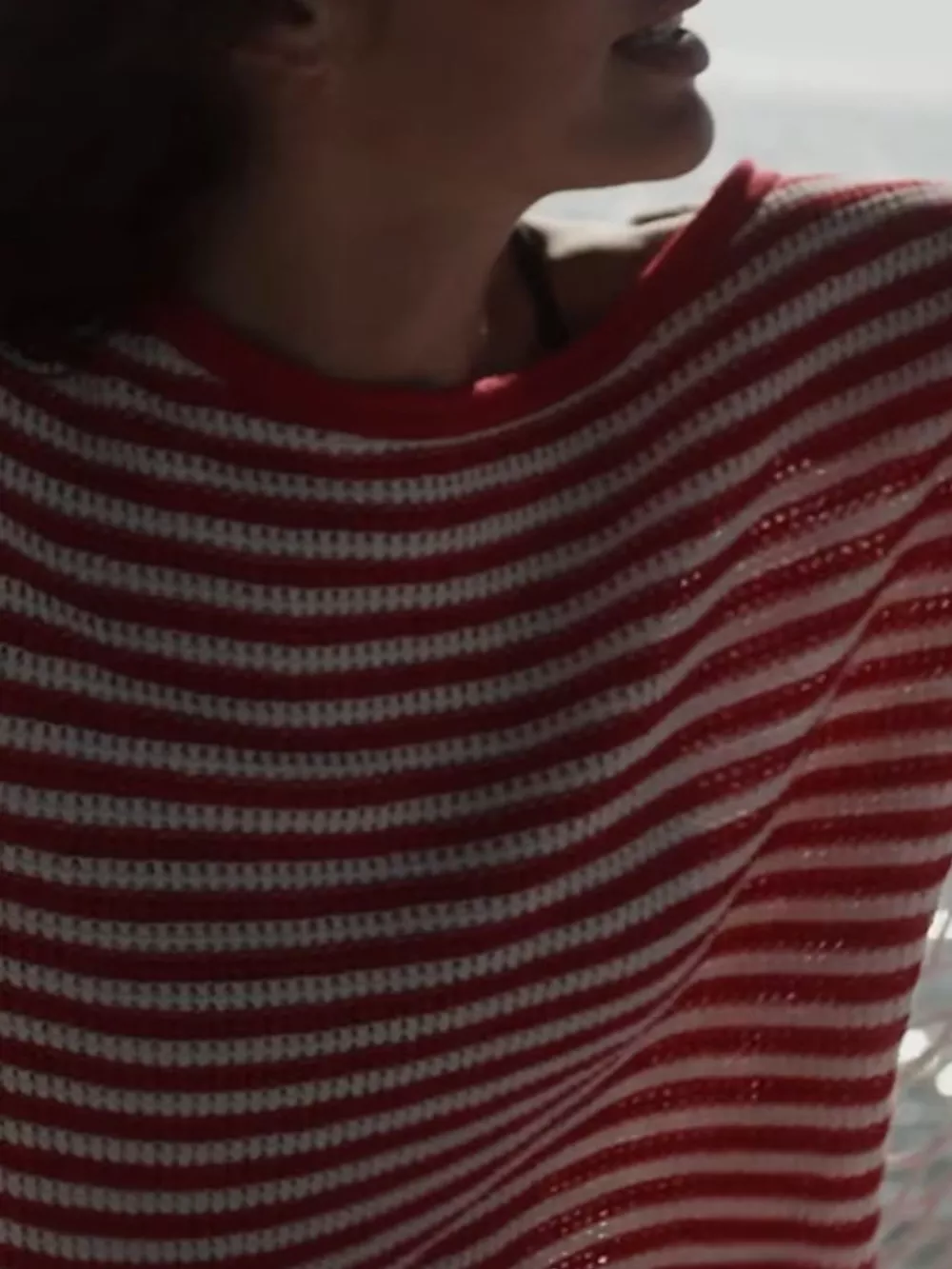 Striped Boat Neck Knit Sweater, image 9
