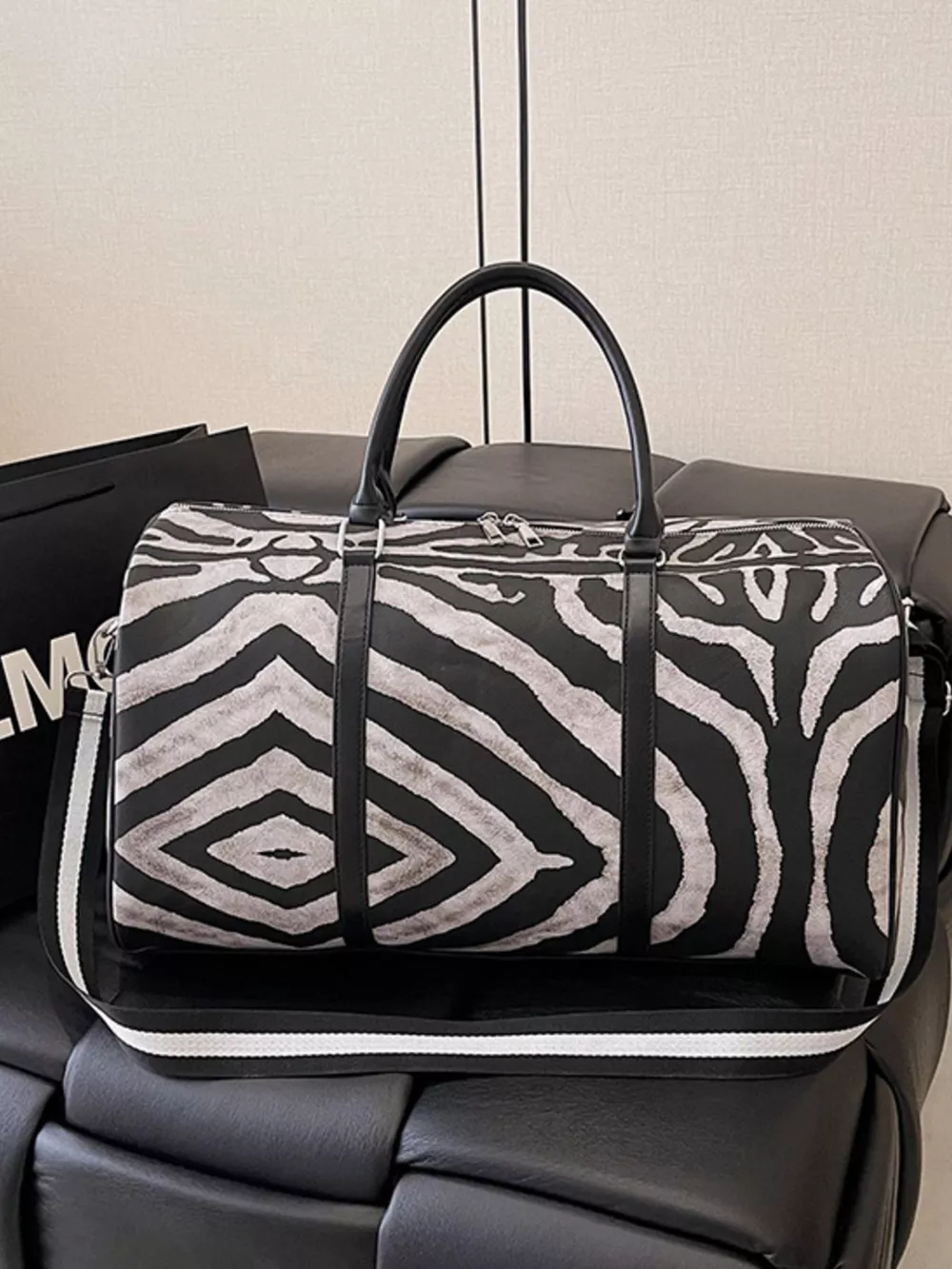 Zebra Print Duffle Bag, image 4