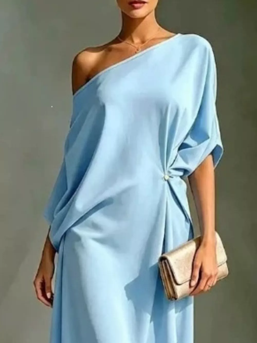 Full Size Asymmetrical One-Shoulder Drape Dress Plus Size, image 4