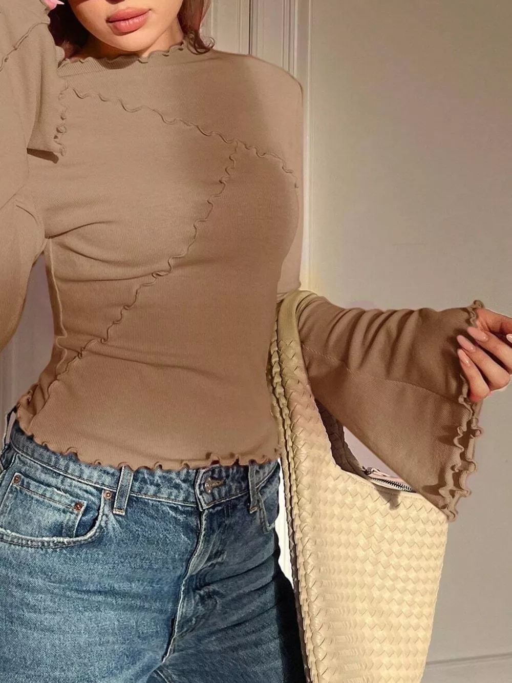 Lettuce Edge Flare Sleeve Top, image 12