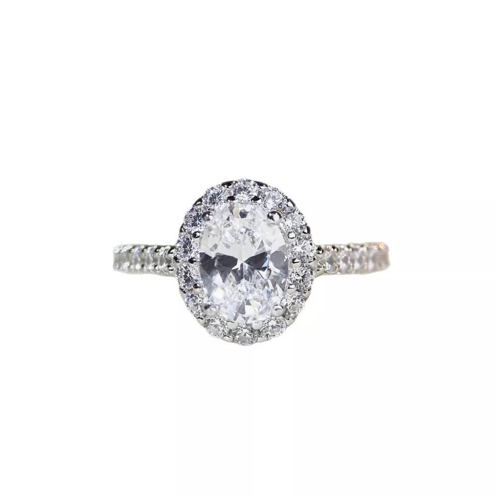 1.5 Carat Moissanite 925 Sterling Silver Oval Ring, image 8
