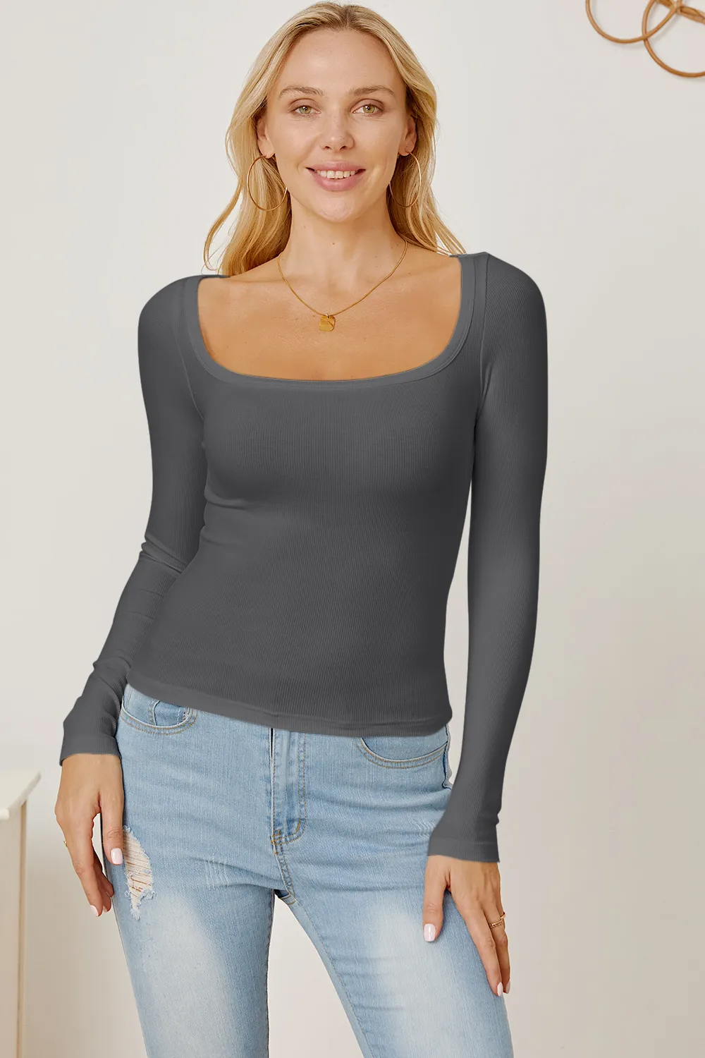Square Neck Long Sleeve T-Shirt, image 22
