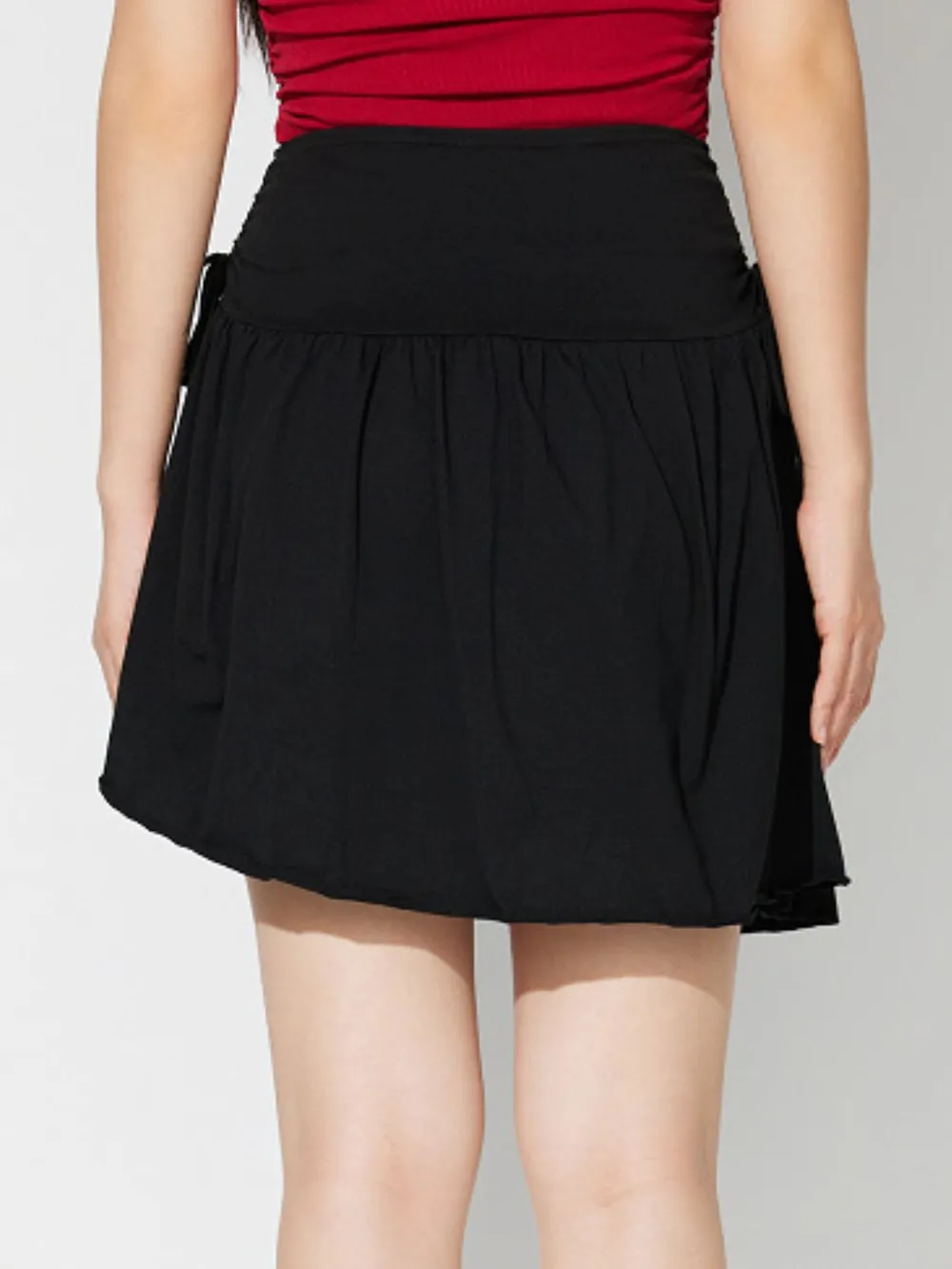Side Tie Asymmetric Hem Mini Skirt, image 2