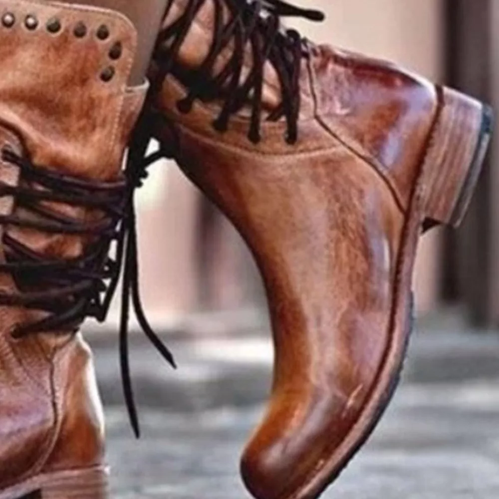 Lace Up Block Heels Boots, image 6