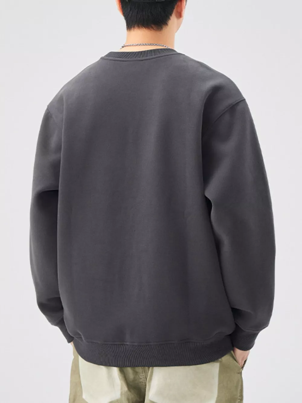Men's Plus Size Graphic Crew Neck Sweatshirt, image 4