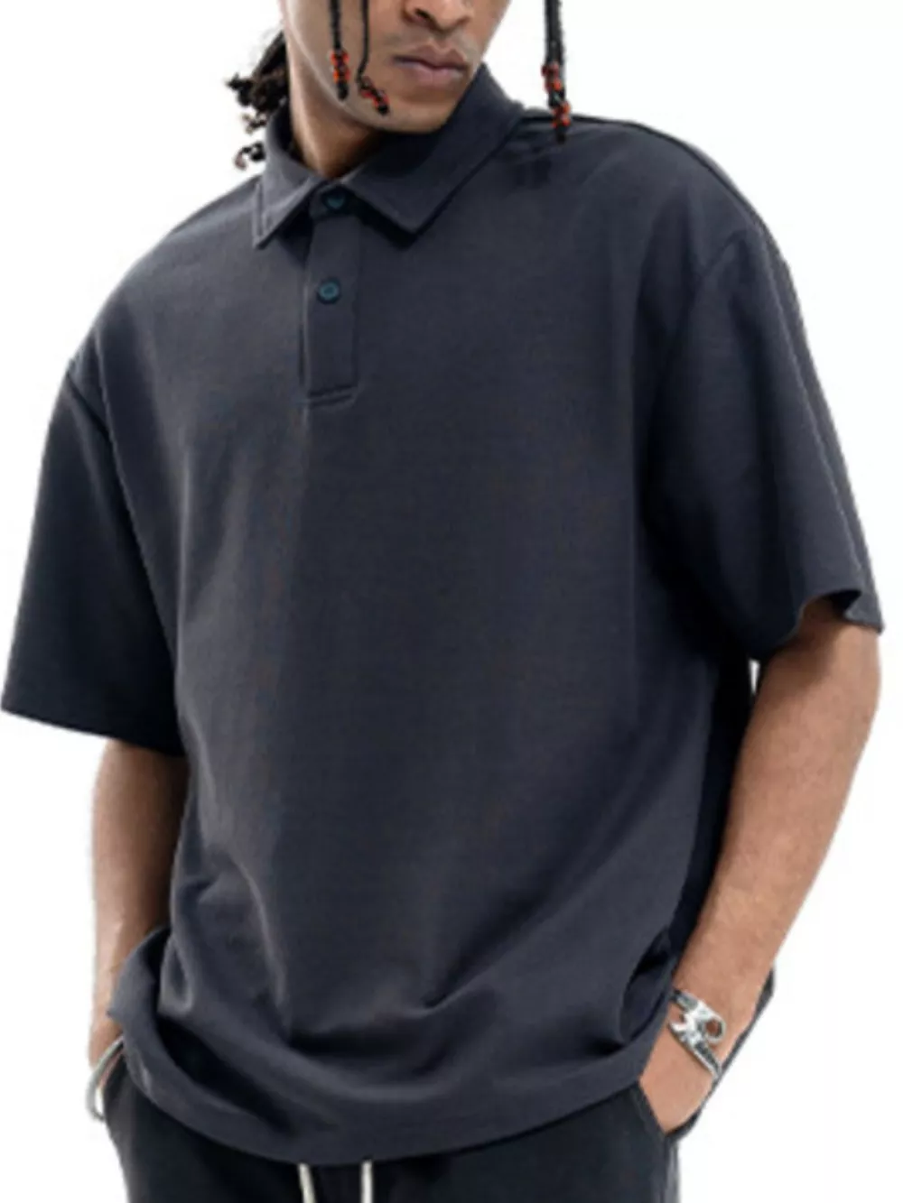 Men's Relaxed Fit Solid Color Polo, image 7