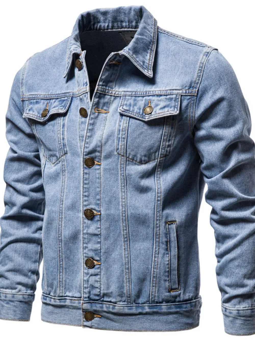 Men's Button Down Long Sleeve Denim Jacket, image 2