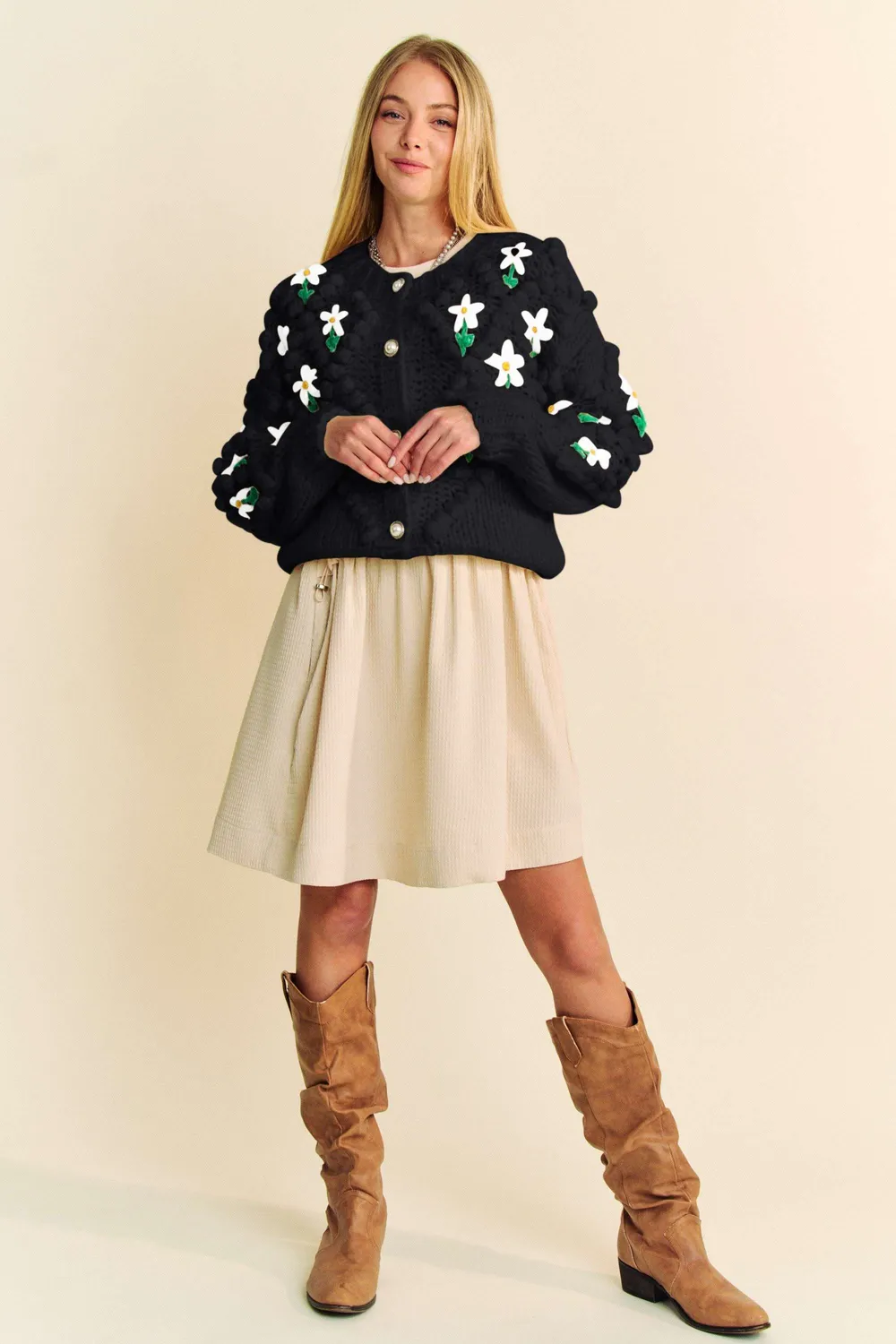 Floral Pattern Button Down Cardigan, image 7