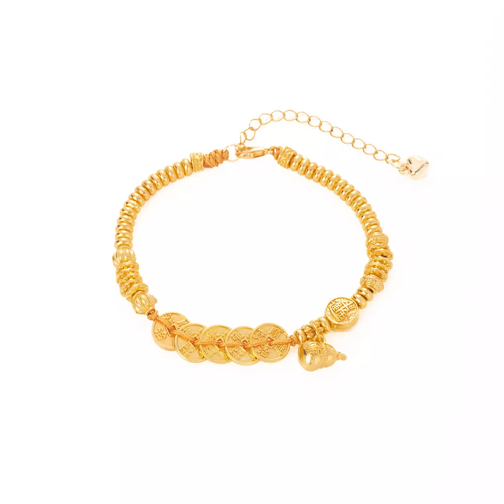 18K Gold-Plated Zinc Alloy Coin Bracelet, image 5