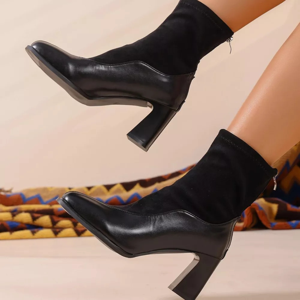 Square Neck Block Heel Boots, image 2