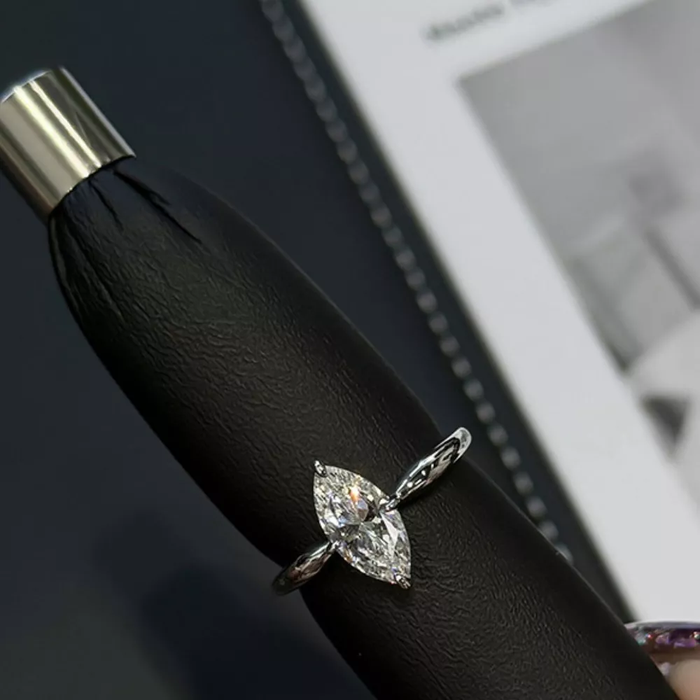 2 Carat Moissanite 925 Sterling Silver Ring, image 2