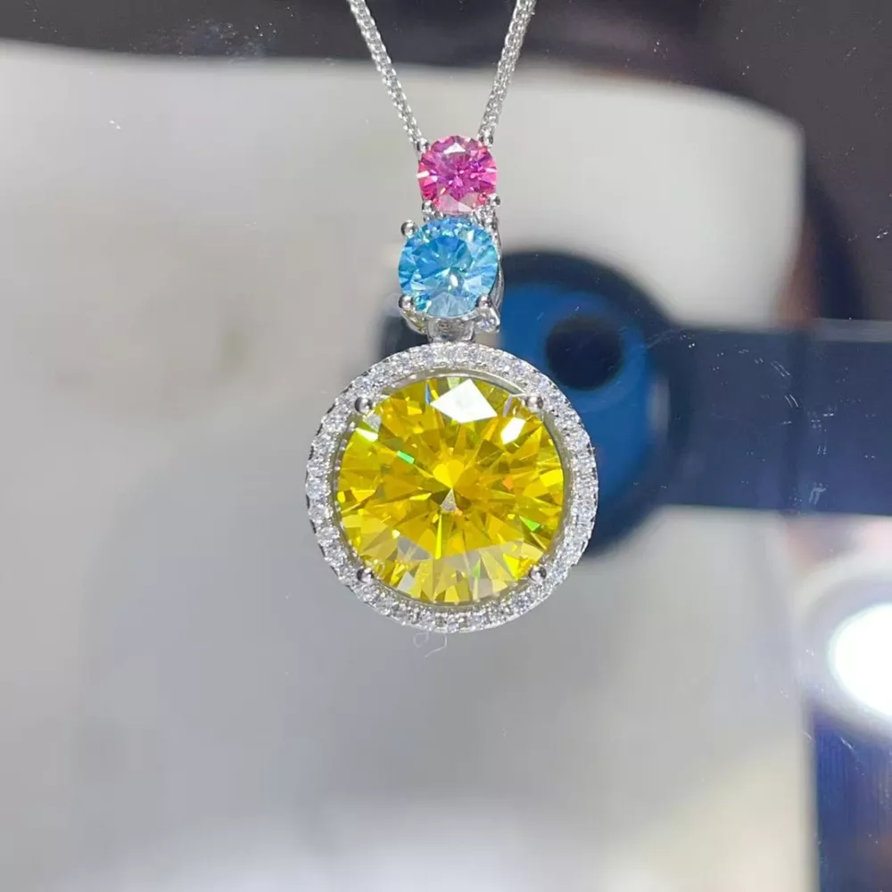 11.5 Carat Moissanite 925 Sterling Silver Necklace, image 4