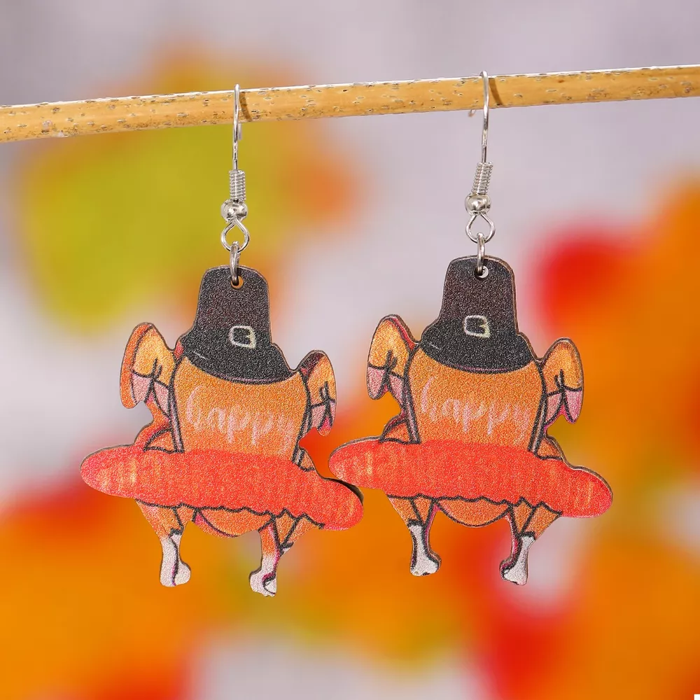 Thanksgiving Turkey Dangle Earrings, image 4