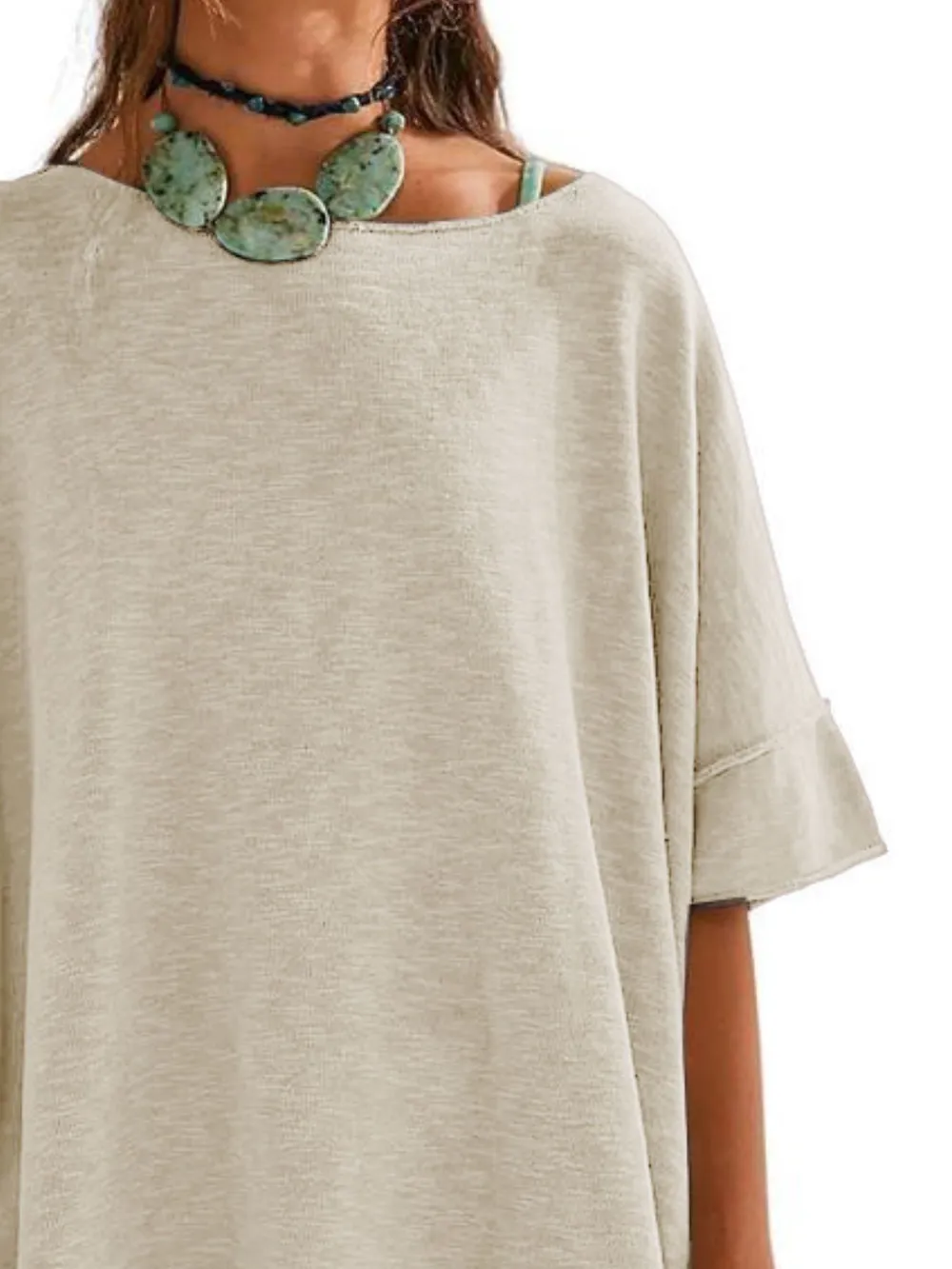 Oversized Round Neck Drop-Shoulder T-Shirt, image 24