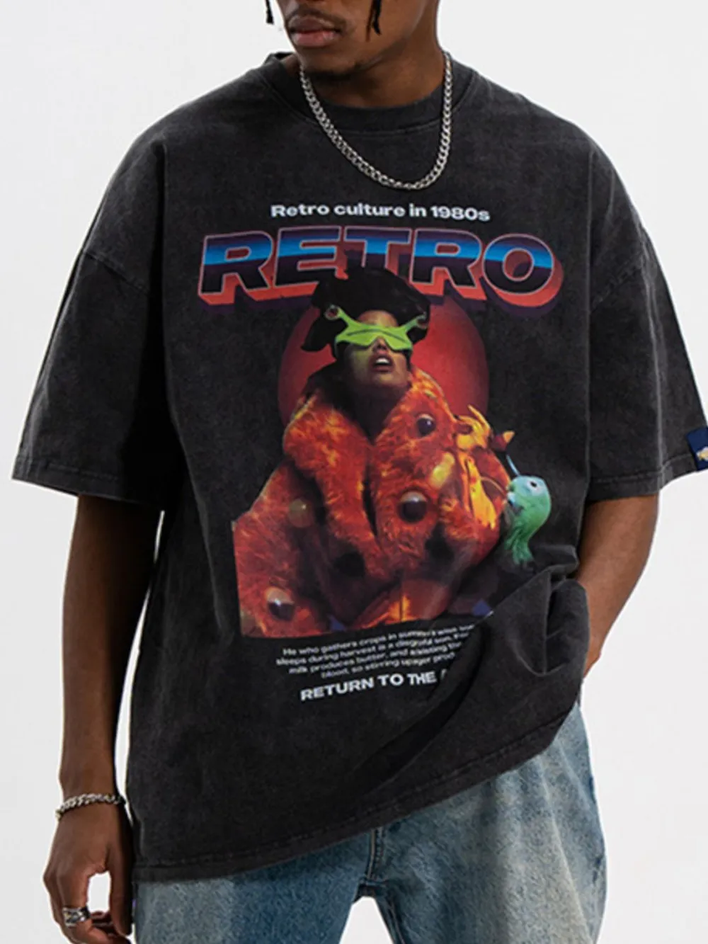 Men's Graphic Round Neck Half Sleeve T-Shirt, image 2