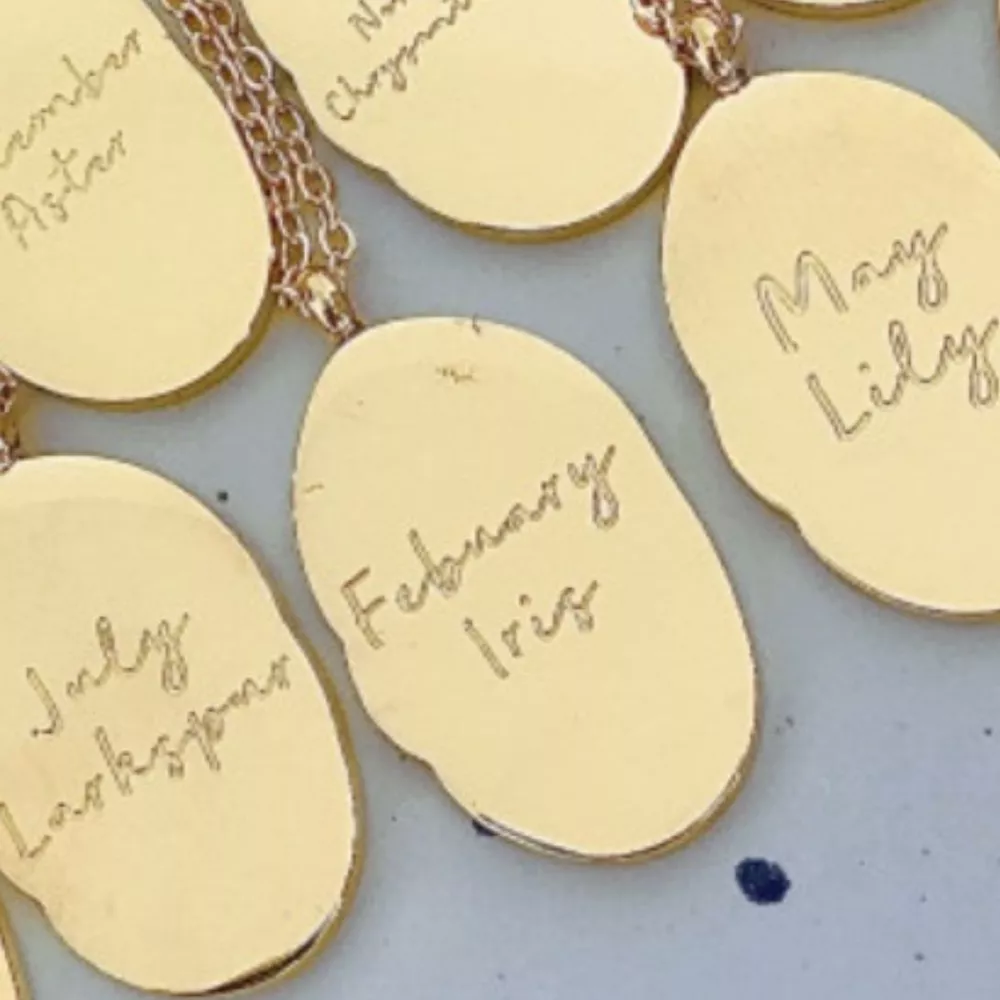 18K Gold-Plated Engraved Pendant Necklace, image 8