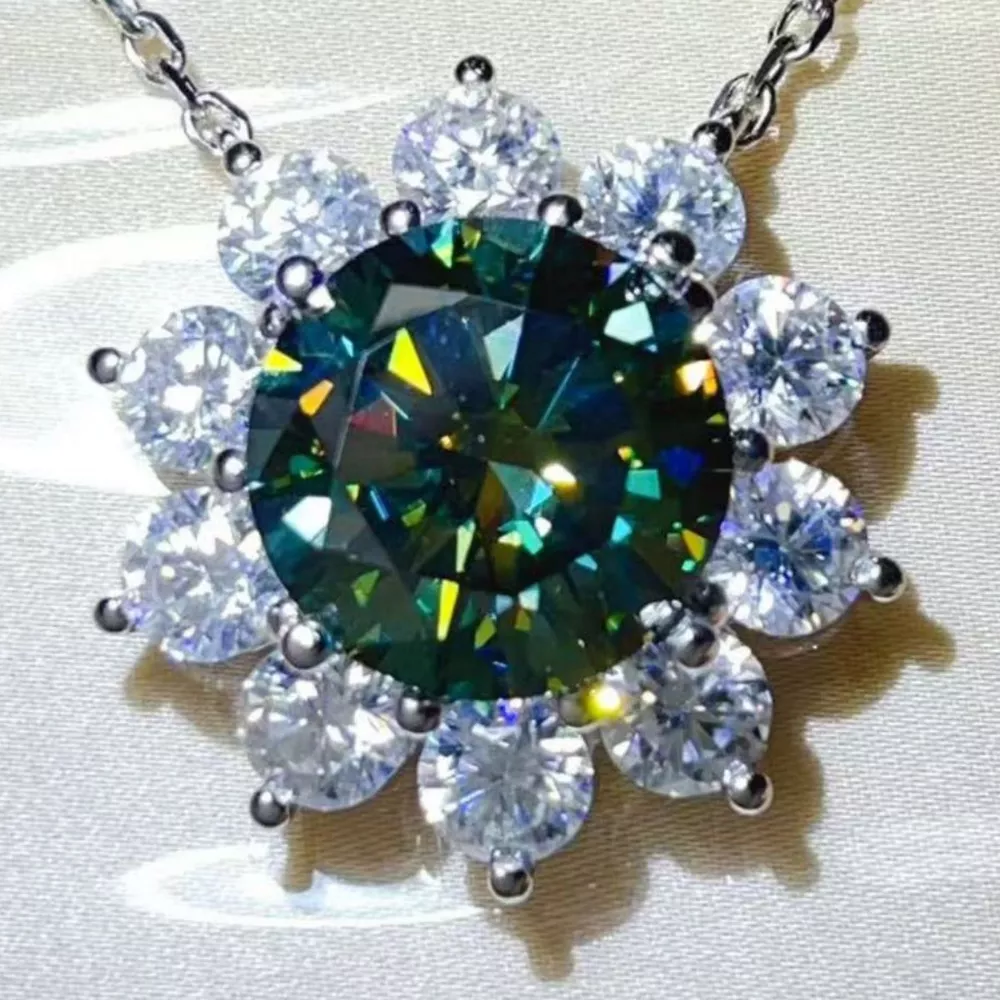 5 Carat Moissanite 925 Sterling Silver Pendant Necklace, image 2