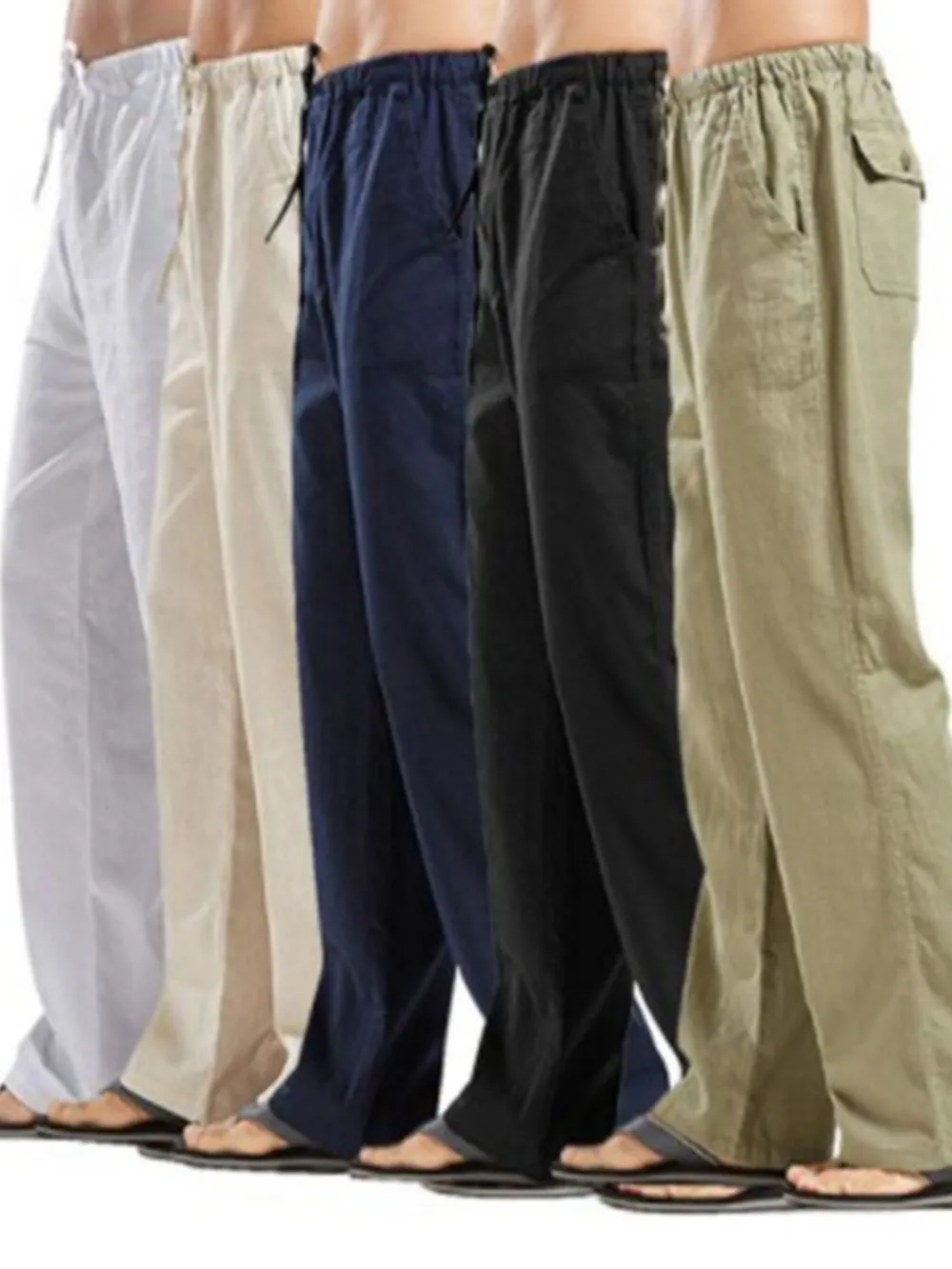 Men's Full Size Drawstring Pants with Pockets Plus Size, image 2