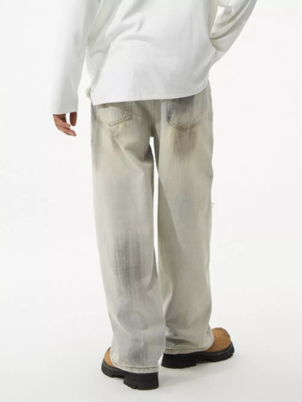 Men's Distressed Wide Leg Jeans, image 7