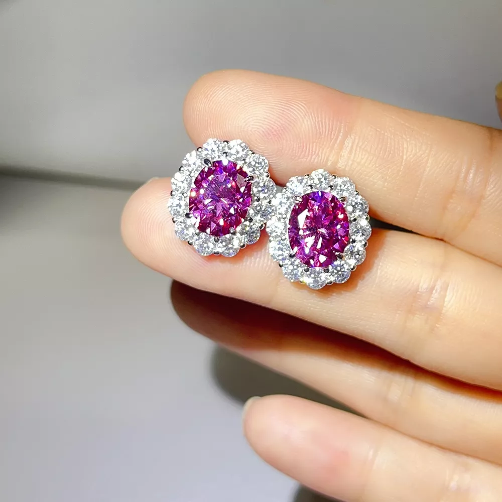 6 Carat 925 Sterling Silver Moissanite Stud Earrings, image 5