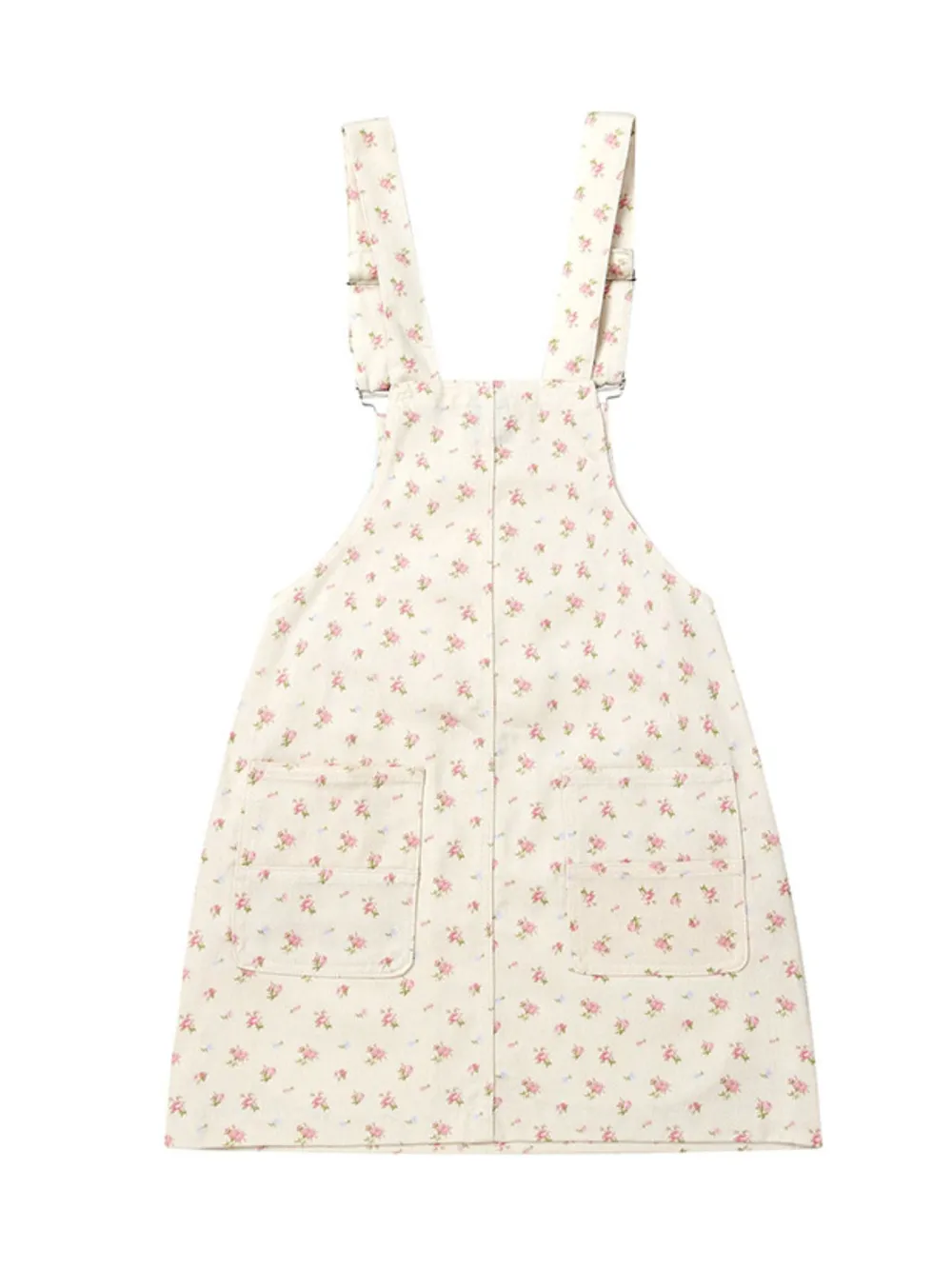Floral Print Square Neck Overall Dress, image 2