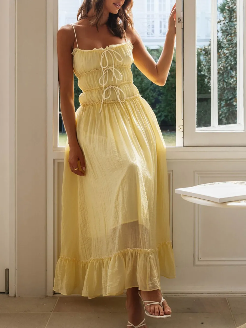 Frill Ruffled Hem Midi Cami Dress, image 21