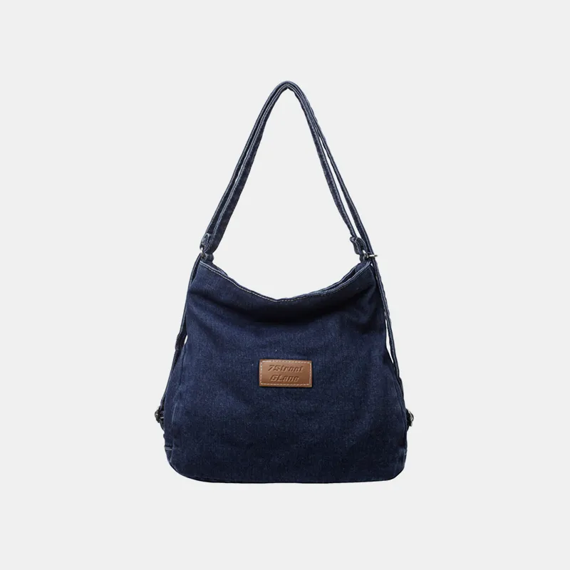 Adjustable Strap Denim Shoulder Bag, image 14