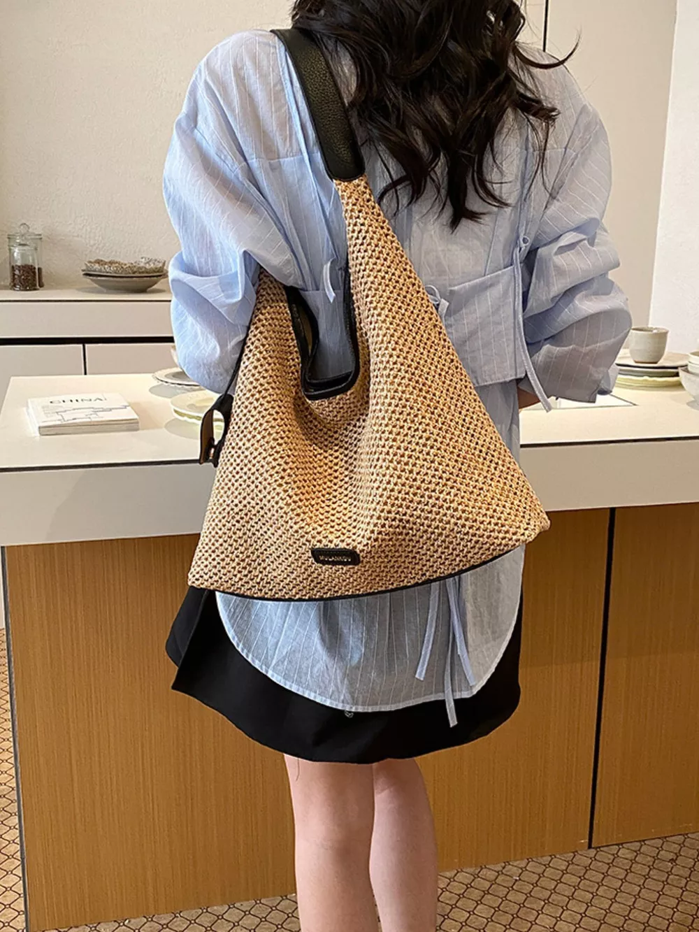 Woven Straw Shoulder Bag, image 5