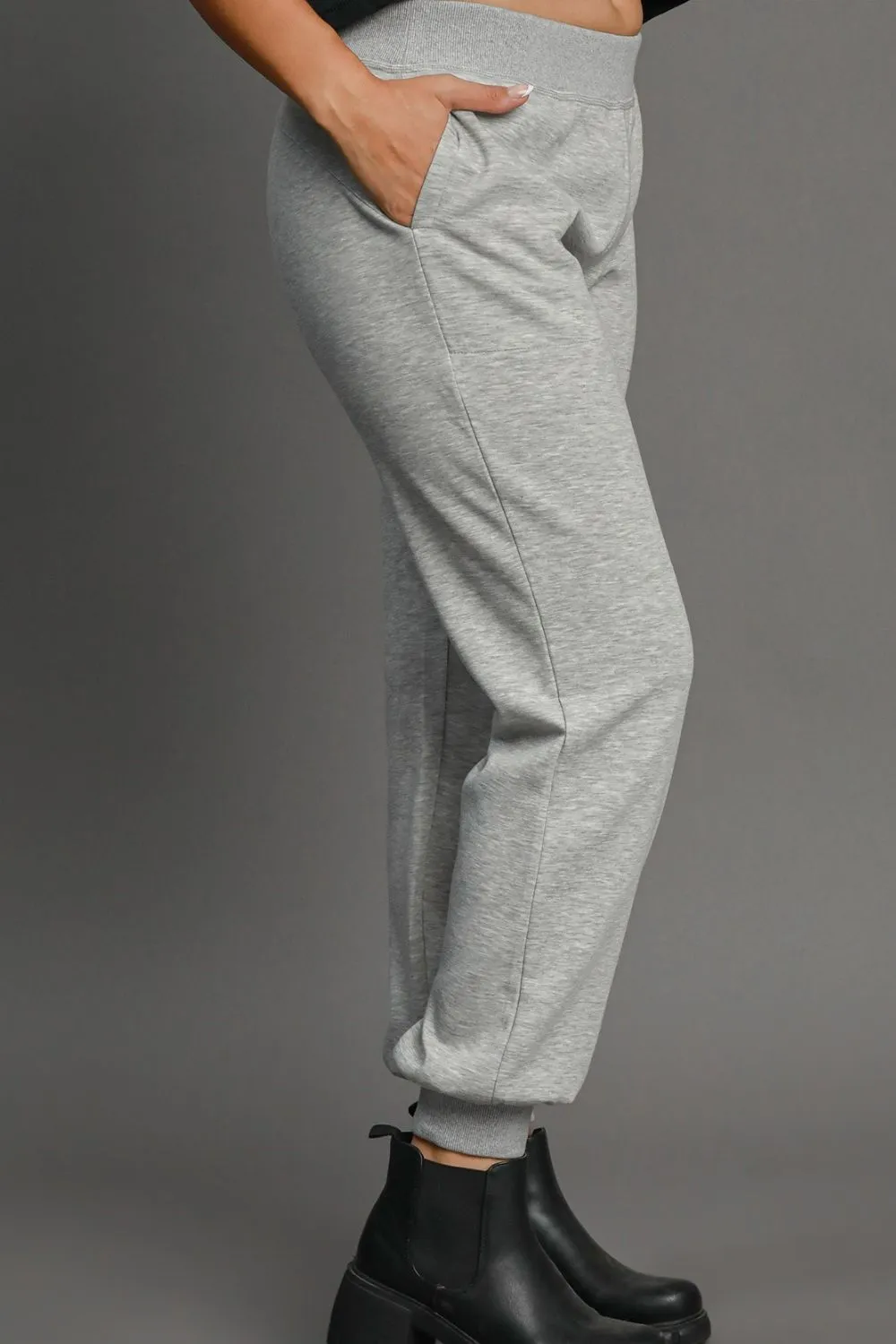 Full Size High Rise Elastic Waist Knit Joggers with Pockets Plus Size, image 4