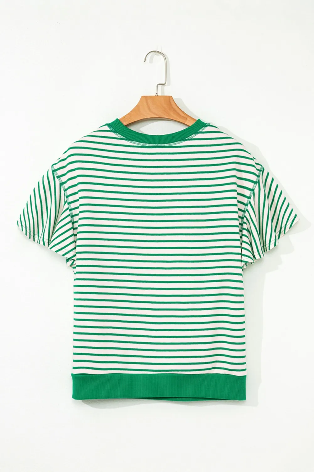 Striped Flounce Sleeve Casual Blouse, image 14