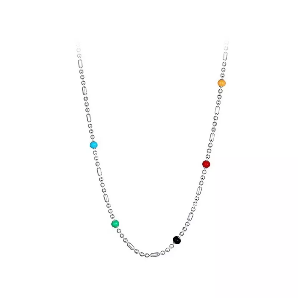 925 Sterling Silver Bead Necklace, image 8