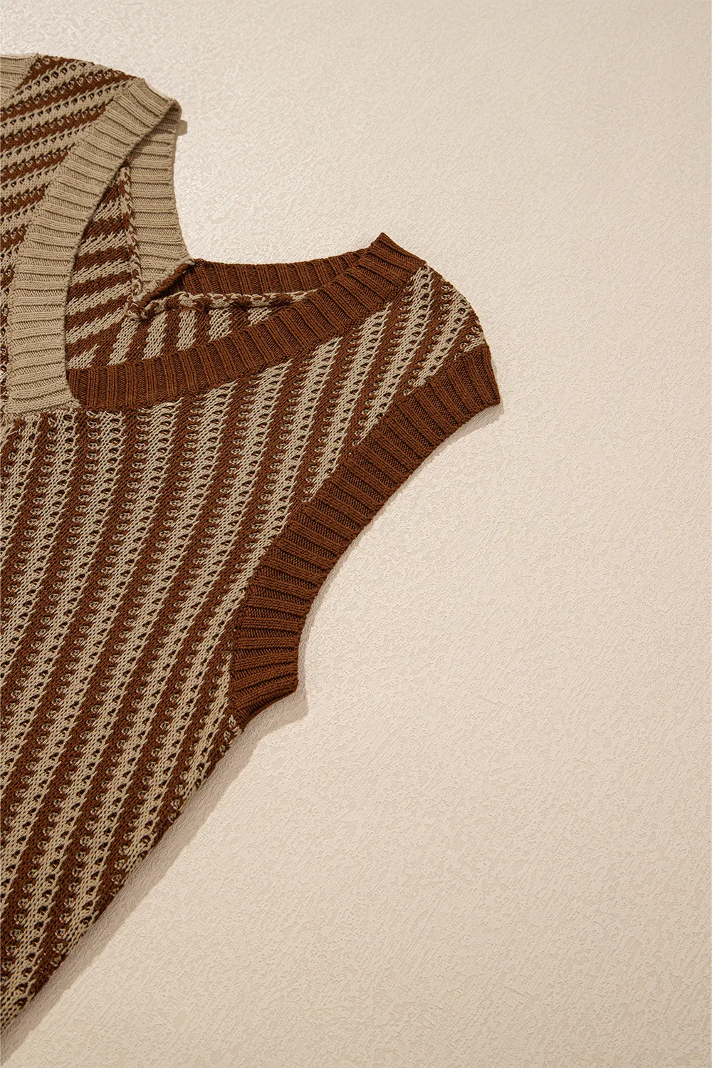 Striped Contrast V-Neck Sweater Vest, image 10