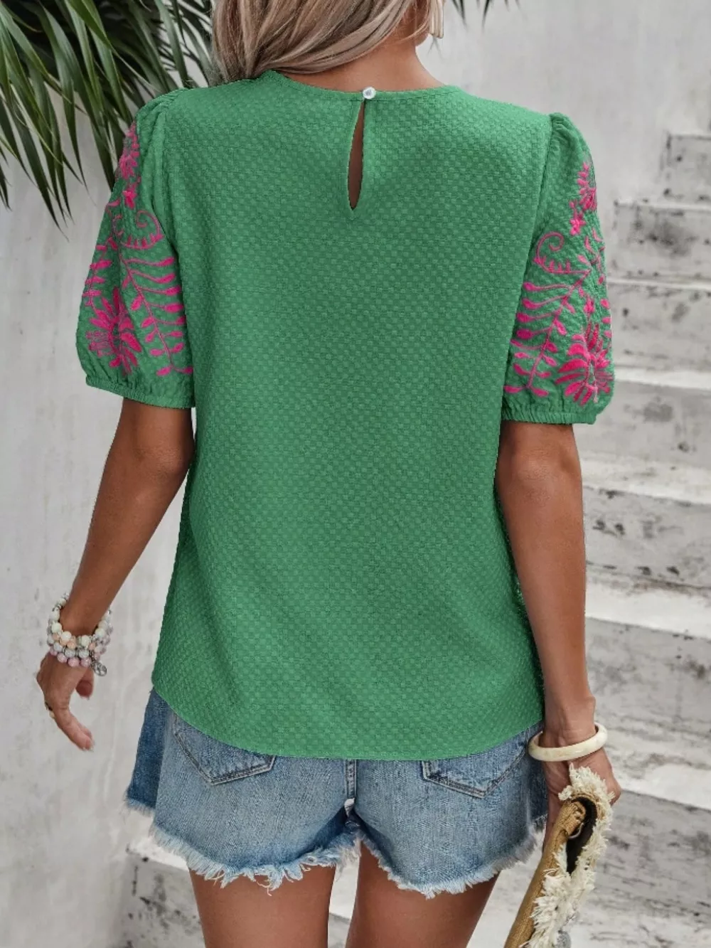 Embroidered Puff Sleeve Blouse, image 17
