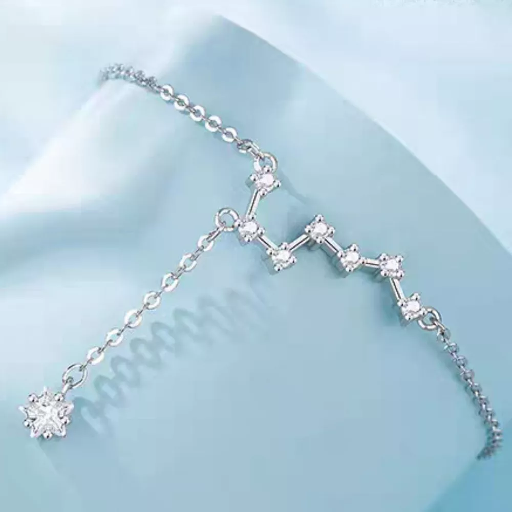 925 Sterling Silver Zircon Anklet Bracelets, image 2