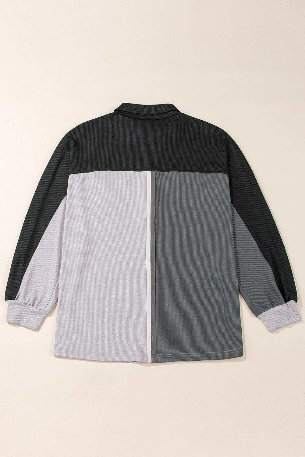 Pocketed Contrast Long Sleeve Sweatshirt, image 4