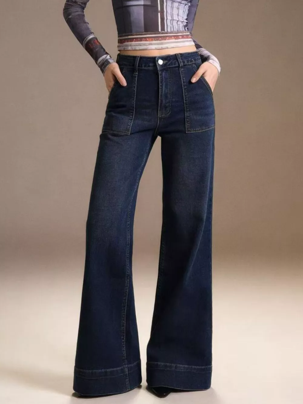 High-Waisted Flare Leg Jeans, image 7