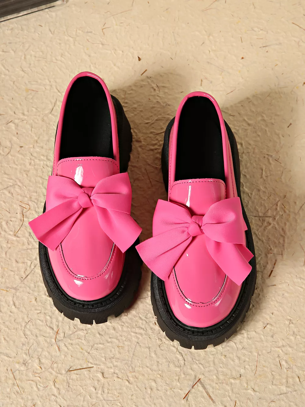 Bow Decor Round Toe Loafers, image 9