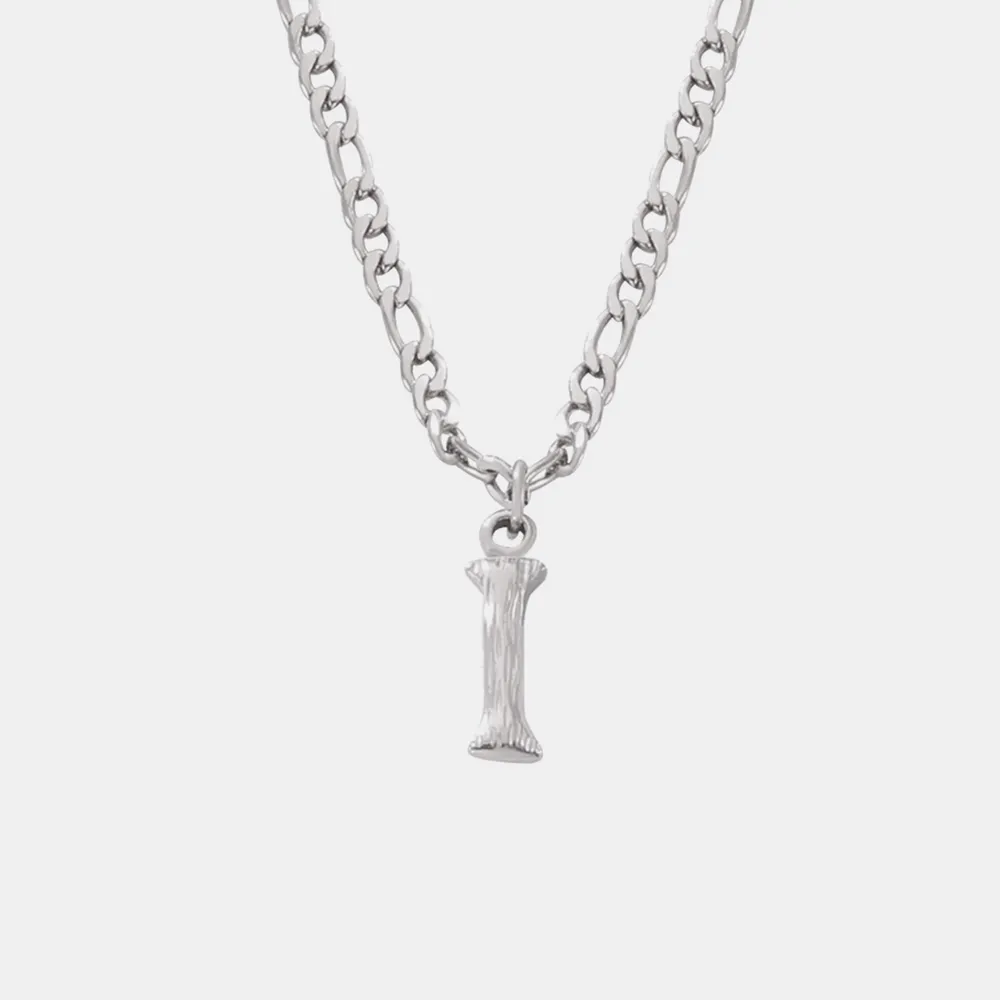 Titanium Steel Letter Pendant Necklace, image 9