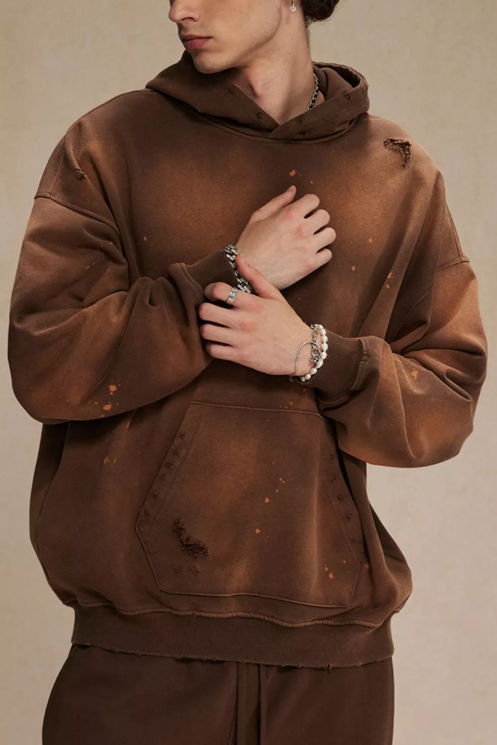 Men's Plus Size Drawstring Kangaroo Pocket Hoodie, image 3
