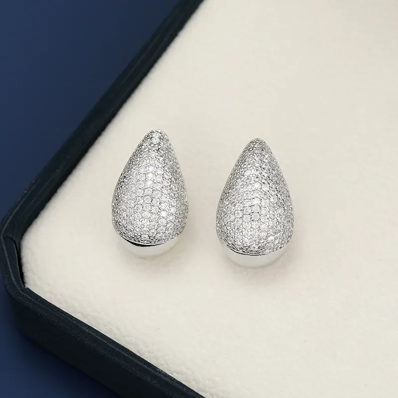 18K Gold-Plated Zircon Teardrop Earring, image 7
