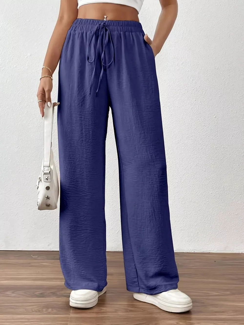 Casual Drawstring Wide Leg Pants, image 12