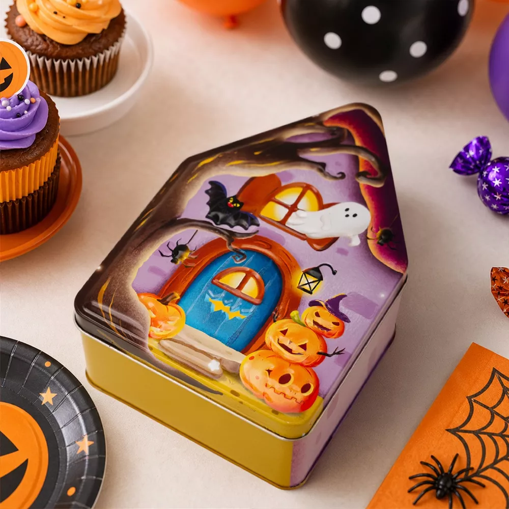 Halloween House Shaped Metal Candy Storage Box, image 11